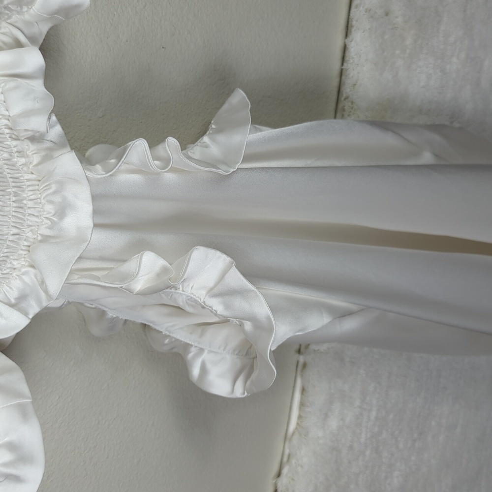 Show Me Your Mumu Lane Midi Dress Womens XL White Ivory Satin Dress - Picture 8 of 13